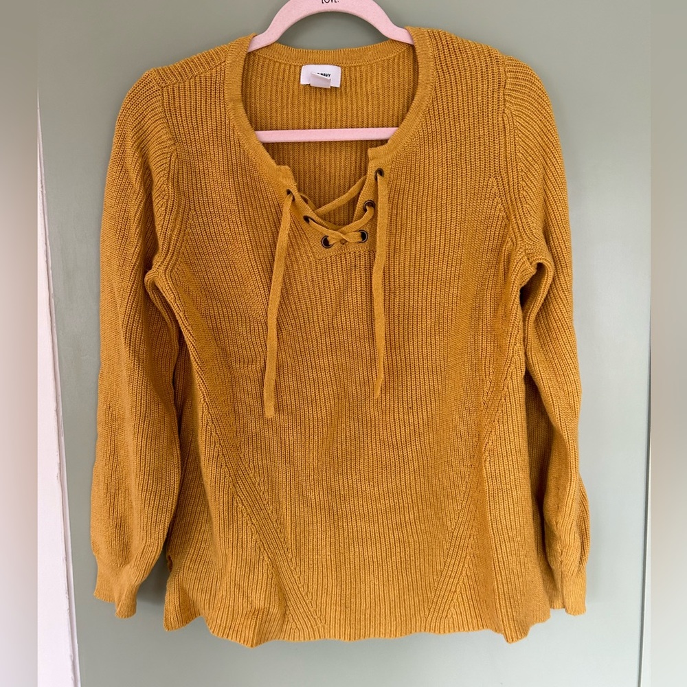 Mustard tie nice Old navy sweater
